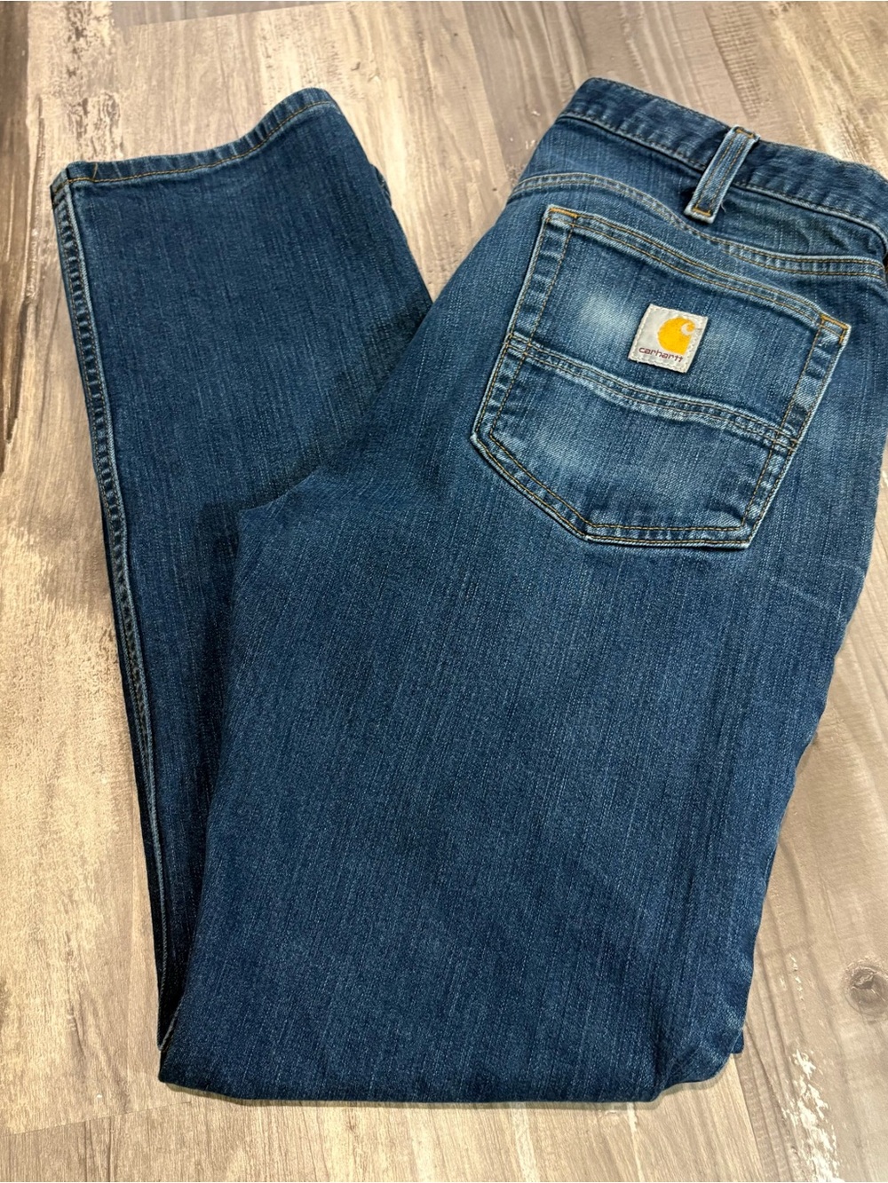 Carhartt Mens Rugged Flex Slim Fit Tapered Denim Blue Jeans SZ 33x30